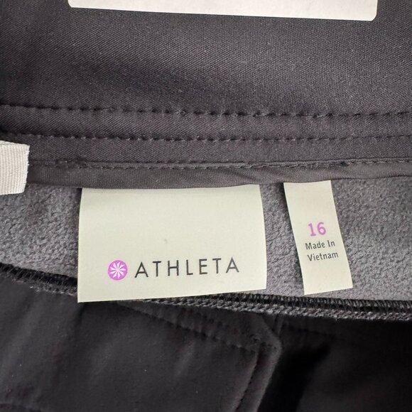 Athleta Ski Snowboard Pants Size 16 Black Nylon Snow Fleece Lined‎ PT-2456 - Picture 10 of 13
